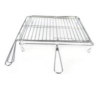 Algon - Parrilla BBQ Giratoria cromada 45x50cm, Resistente y Duradera, Fácil de Limpiar, Versátil para Exteriores, Portátil