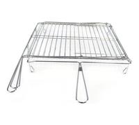 Algon - Parrilla BBQ Giratoria Cromada - Resistente y Duradera - Fácil de Limpiar - Portátil para Exteriores - Ideal para Carnes y Pescados