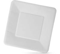 Algon - Set de Platos Rectangulares de Cartón Desechable Blanco 18cm - 100 Unidades - Resistentes y Ecológicos