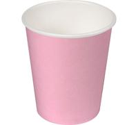 Algon - Set Vasos de Cartón 24 unidades color rosa baby 200cc - Ecológicos y Resistentes - Diseño Moderno - Para tus Bebidas