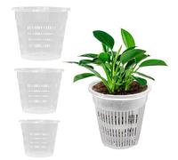 ALI2 Set de 15 macetas para orquídeas, en plástico transparente, diámetro 110 mm, 140 mm, 160 mm, 5 piezas cada una, en plástico transpirable, para interior y exterior, con ranuras