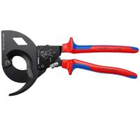 Alicate de corte para cables Knipex, longitud 320 mm, con mecanismo de trinquete, ancho de trabajo 60 mm, con revestimiento de 2 componentes - 95 32 320