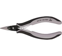 Alicate electrónico plano-redondo, modelo 34 22 130, con protección ESD