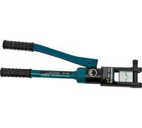 Alicate hidráulico para crimpar, con una fuerza de crimpado de 120 kN, y un conjunto de matrices versátil, de color verde