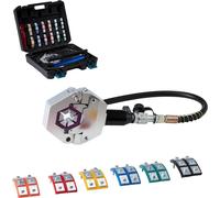 Alicate hidráulico para crimpar mangueras, prensa para mangueras hidráulicas con 7 accesorios intercambiables y maletín de transporte, para mangueras de sistemas de aire acondicionado, ideal para la r