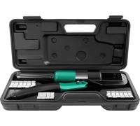 Alicate hidráulico para crimpar terminales de cable - Herramienta de crimpado manual - 8 juegos de matrices - Fabricado en hierro fundido - Color verde