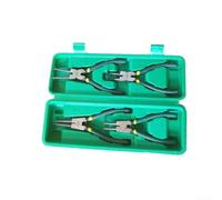 Alicates circulares de 7 pulgadas para anillos de presión doblados internos, removedor de anillos de retención de acero con mango de resorte y agarre antideslizante (4 piezas con caja)