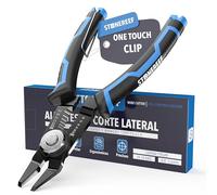 Alicates de corte lateral 3 en 1 para cables de 20 - 10 AWG - Alicates de corte y pelacables - Muelle oculto y mango de PVC antideslizante - Alicates de precisión para electrónica, placas de circuito