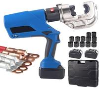 Alicates de crimpado hidráulicos eléctricos, herramienta de crimpado de batería recargable para cable de 16-400 mm², cabezal giratorio de 360°, ideal para conexiones eléctricas