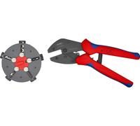 Knipex Crimpadora MultiCrimp 97 33 02, 250 mm, cargador de mordazas, azul/rojo