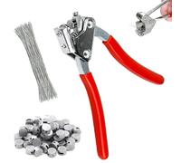 Alicates de Sellado, Juego de Alicates de Precintar de Acero, con 80 Alambres de Precintar de 170 mm, Acero 80 Piezas Ø 8, Ø 10 Precintos Redondos, para Diámetro de Cable
