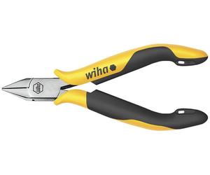 Alicates diagonales profesionales ESD de Wiha, acero al carbono, color y amarillo, 115 mm, 11,4 cm (4,5 pulgadas), 78 g