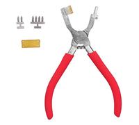 Alicates perforadores de cuero, punzón de agujeros en forma de rombo de acero al carbono, herramienta manual para trabajos de cuero DIY con dientes reemplazables y mango de goma