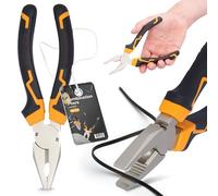 Alicates Universales 180 mm Combinados Cortador Alambres Pelacables Corte Acero Cr-V Mango Antideslizante Crimpadora Cable Reparación Electricidad