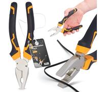 Alicates Universales 200 mm Combinados Cortador Alambres Pelacables Corte Acero Cr-V Mango Antideslizante Crimpadora Cable Reparación Electricidad