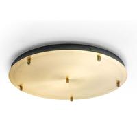 Alice B, roseta redonda para techo, modelo T/6, para 6 puntos de luz, fabricada en metal color latón, con bloque de conexiones y conexiones para cables. – Componentes Gea Luce