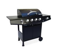 Alice's Garden-Barbacoa de gas de 5 quemadores con 1 quemador lateral Negro - 125x43.5x103 cm