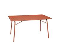 Alice's Garden sweeek-Mesa de jardín bistró de Acero Plegable, 6 plazas, 140cm, Amelia, Terracotta, 141.2x80x72.5 cm