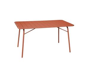 Alice's Garden sweeek-Mesa de jardín bistró de Acero Plegable, 6 plazas, 140cm, Amelia, Terracotta, 141.2x80x72.5 cm