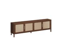 Alice's Garden sweeek-Mueble de TV Vintage con decoración de Madera y Rejilla, 4 Puertas, 160 cm, ETTA, Nogal, 160x39.5x50 cm