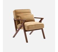 Alice's Garden sweeek-Sillón escandinavo de Madera de hevea y Terciopelo Camel - 70.5x75x81 cm