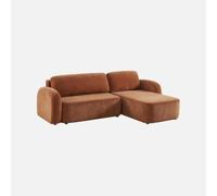 sweeek - Sofá cama esquinero de tela con arcón, 3 plazas , Nouma , 251x170x84 Terracotta