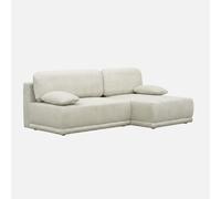 Alice's Garden sweeek-Sofá esquinero Derecho Convertible de Pana Acanalada con Almacenamiento, 3 plazas, Nelson Pana, Gris Beige, 218x140x81 cm
