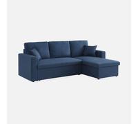 Alice's Home-Sofá Cama esquinero, 3 plazas Azul - 220x146x83 cm