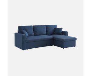 Alice's Home-Sofá Cama esquinero, 3 plazas Azul - 220x146x83 cm