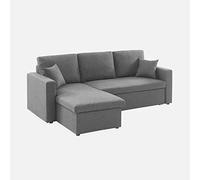 Alice's Home-Sofá Cama esquinero, 3 plazas Gris - 220x146x83 cm