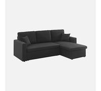 Alice's Home-Sofá Cama esquinero, 3 plazas Negro - 220x146x83 cm
