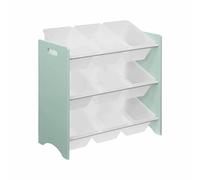 Alice's Home sweeek - Mueble de almacenaje Infantil con 9 Compartimentos, Verde celadón - Tobias - MDF decoración Madera Natural, 64x29.5x60cm