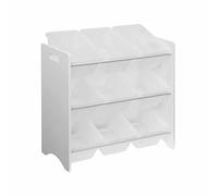 Alice's Home sweeek - Mueble de almacenaje para niños con 9 Compartimentos, Blanco - Tobias - MDF Madera Natural, 64x29.5x60cm