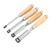 Alide Juego de 4 cinceles de madera para tallar madera, herramientas manuales con mangos de madera de fácil agarre, 6 mm, 12 mm, 18 mm y 24 mm.