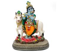 alikiki Estatua del Señor del Dios hindú Krishna, 5.7 Pulgadas de Alto, ídolo de la India, Escultura Krishna, Regalos para Amigos Indios, Familia, Hombre, Mujer, Pooja Murti, artículo de Altar,