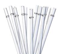 ALINK - Pajitas transparentes de plástico rígido Tritan de 26,7 cm, pajitas de repuesto largas reutilizables para tarros Stanley, YETI, Starbucks, Mason Jar de 473,6 g, 590 ml, 850,5 g, con 10