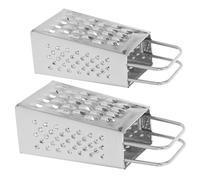 Alipis 2 Piezas Mini Rallador de Acero Inoxidable, 4 Caras, Plata, para Queso y Verduras, Portátil Fácil Uso, para Cocina y Uso Comercial