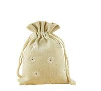 Alipis 20 Bolsas Pequeñas de Lino Blanco Multifuncionales Cordón Redondo para Obsequio, Boda o Viaje, Tamaño 9x12 Cm, Ligeras y Prácticas para Mochila o Estuche