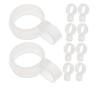 Alipis 30 Piezas Hebilla de Percha de Traje, Ganchos para Perchas de Ropa, para Tubo Redondo 32-38, Plástico, Blanco, Antideslizante Prueba de Viento, para Tendedero y Armario