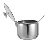 Alipis Azucarero de Acero Inoxidable de 250ml con Diseño Elegante y Tapa, Recipiente Redondo para Condimentos Fácil de Limpiar Adecuado para Cocina y Mesa de Comedor