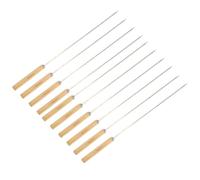 Alipis Brochetas con Mango de Madera para Barbacoa Seguras y Fáciles de Llevar 10 de Acero Inoxidable para Reuniones Familiares y Asados