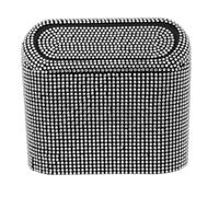 Alipis Cubo de Basura para Coche Bling, Plástico Blanco, Montaje Fácil | Papelera Compacta para Interior, No Interfiere Apertura Puerta, Brillo Decorativo