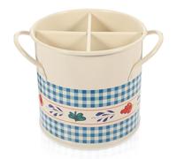 Alipis Cubo para Cubiertos de Cocina, Acero Inoxidable Azul, Estilo Retro | Organizador Multicompartimento, Diseño de Rejilla, para Vajilla y Utensilios, Cesta de Almacenaje