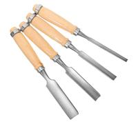 Alipis Kit de 4 Cuchillos para Esculpir Madera de Acero de Alta Tenacidad Tamaños 6/12/18/24 MM Cabezal Semicircular para Tallado Preciso y Acabado Herramientas Manuales para