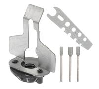 Alipis Kit de Afilador de Motosierra Eléctrico Cabezal Adaptador y Lima de Piedra para Afilar Cadena y Ruedas de Motosierra de Metal Color Plata