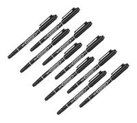 Alipis Marcadores Permanentes para Tatuajes Punta Delgada de 0.6mm y Gruesa de 1.2mm, Plástico Negro Resistente y Duradero para Salón Profesional, Paquete de 10 Piezas