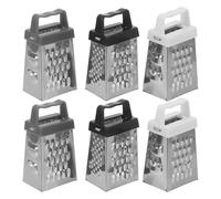 Alipis Mini Rallador de Queso y Verduras Portátil y Antideslizante de Acero Inoxidable con Diseño Compacto de 4 Lados Paquete de 6 Piezas Adecuado para Cocina y Viaje