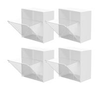 Alipis Organizador de pared para cosméticos con tapa para bastoncillos de algodón, almacenamiento montado en la pared, organizador de maquillaje, cepillos faciales, cintas para el pelo y artículos