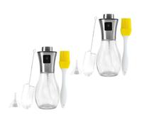 Alipis Pulverizador de Aceite y Vinagrera 2 Juegos Cuerpo de Acero Inoxidable para Comedor y Picnic, Botellas Rociadoras Recargables