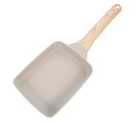 Alipis Sartén Plana de Aluminio con Mango de Madera, Antiadherente Beige | Ligera Borde Redondeado, para Cocina y Hogar, Acabado Veteado, Uso en Desayunos y Postres